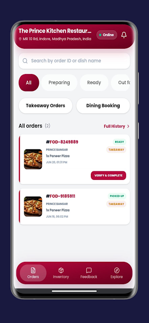 Bhookingo Restaurant Partner Screenshot 0