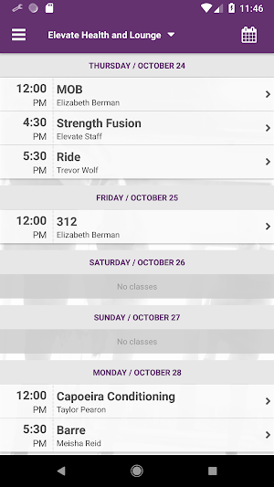 Elevate Health and Lounge Screenshot 2