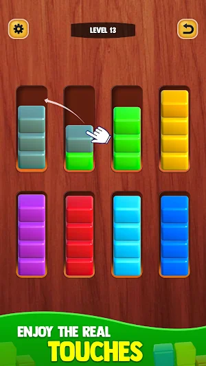 Color Sort Game Wood Puzzle 3D Screenshot 2