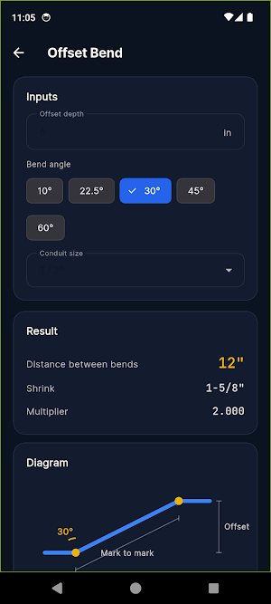 BendPro — Conduit Bender Calc Screenshot 1