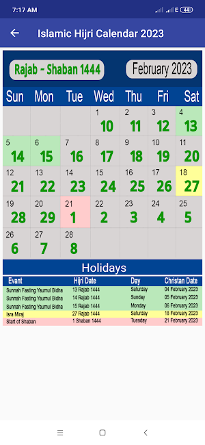 Islamic Hijri Calendar 2023 Screenshot 2