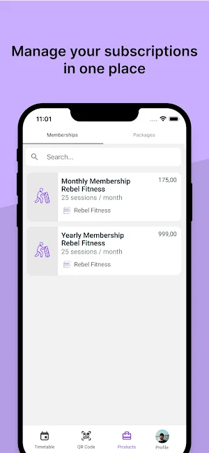 Rebel Fitness Booking App Screenshot 3