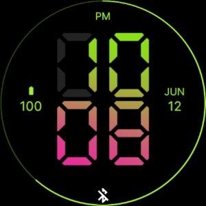 Digital Green Pink Watch Face Screenshot 3