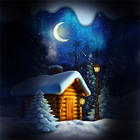 Winter Night House - Wallpaper
