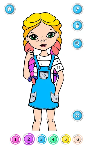 Girls Coloring Book - Color by Number for Girls Screenshot 1
