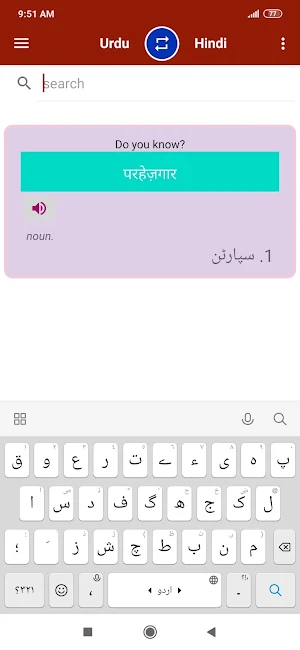 Hindi Urdu Dictionary Screenshot 3