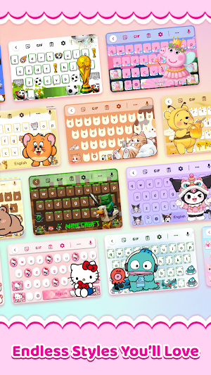 Cute Keyboard: Kawaii & Emoji Screenshot 1