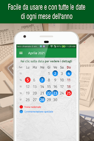 Calendario 2021 gratis italiano con festività Screenshot 1
