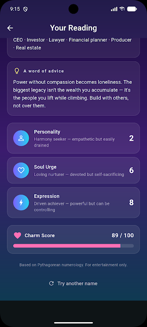 Name Analysis - Numerology Screenshot 2