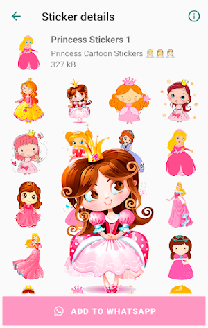 Princess Cartoon Stickers for WhatsApp Screenshot 0