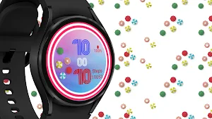 White Blue Red Watch Face Screenshot 1