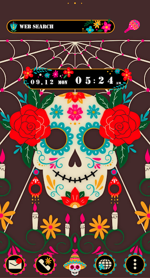 Flamboyant Skulls Theme +HOME Screenshot 0