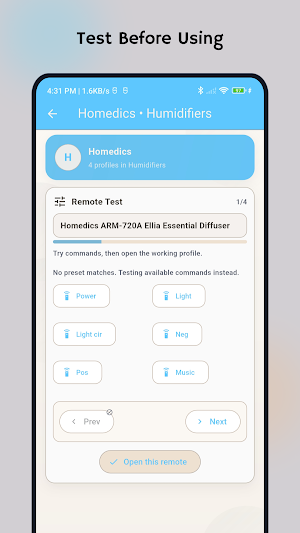 Humidifier Remote Control Screenshot 2