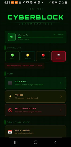 CyberBlock: Cyberpunk Puzzle Screenshot 3