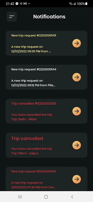 Cab Vendor Screenshot 2
