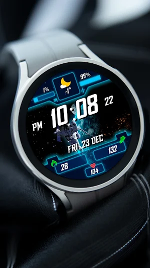 DIGI Space Animated Watchface Screenshot 2