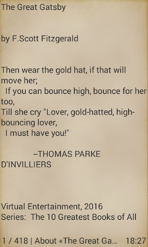 FS Fitzgerald The Great Gatsby Screenshot 1