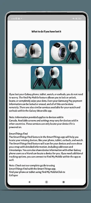 Sam gear 360 guide Screenshot 1