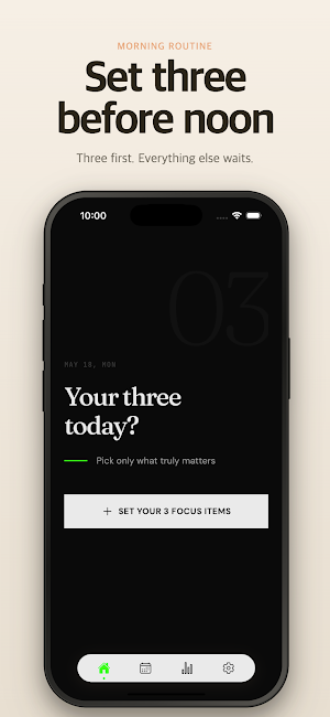 TriFocus: To Do List, Just 3 Screenshot 1