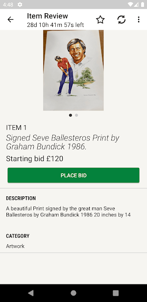 Old Sports Auction Screenshot 2