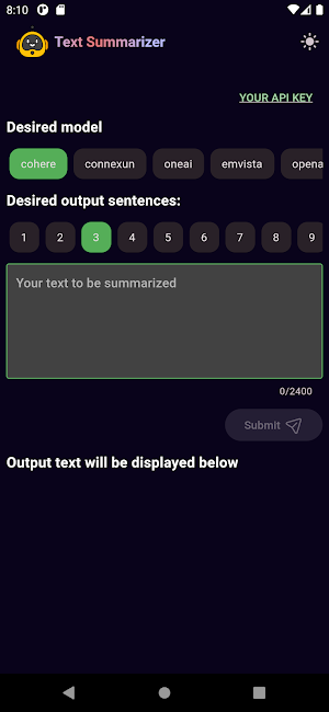 Text Summarizer Screenshot 0