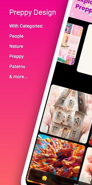 Preppy Wallpaper - Black pink Screenshot 0