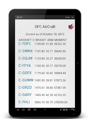 Durham Flight Centre W&B Screenshot 2