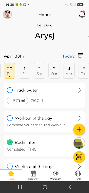 The PK Fitness App Screenshot 1