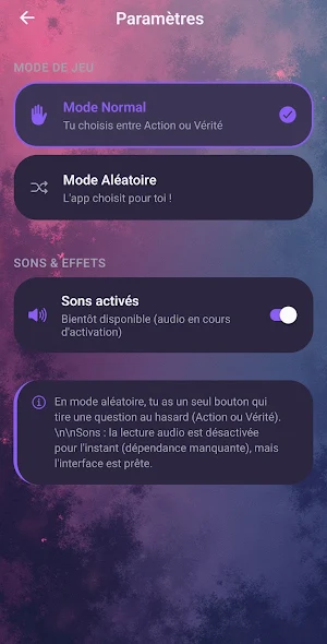Actions & Questions Screenshot 1