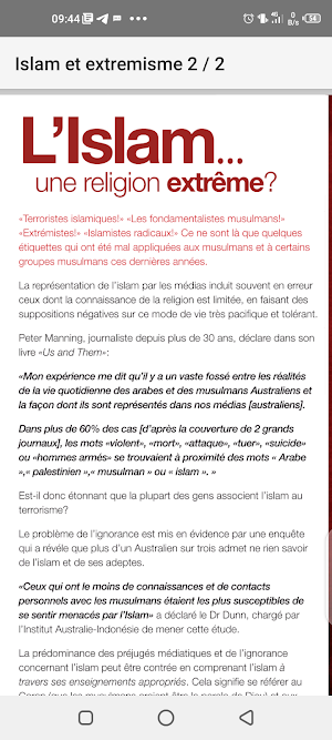 Brochure: islam et extremisme Screenshot 0