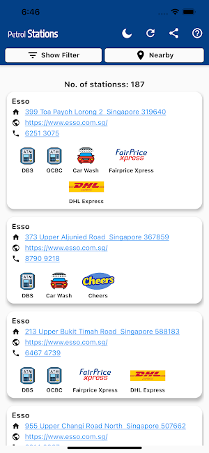 Petrol Stations Singapore Screenshot 0
