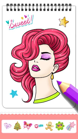 Girls Hairstyle Coloring Book Screenshot 2