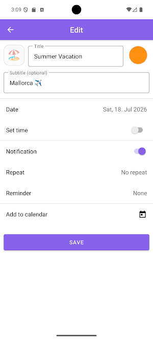 Countdown — Days Until Widget Screenshot 2
