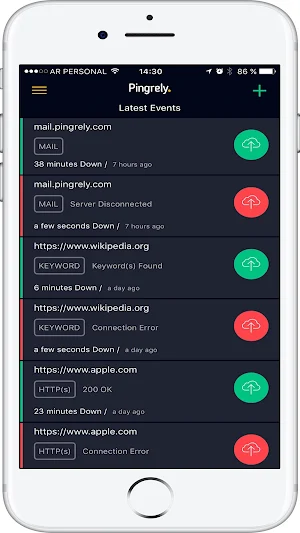 Pingrely Website Monitor Screenshot 3