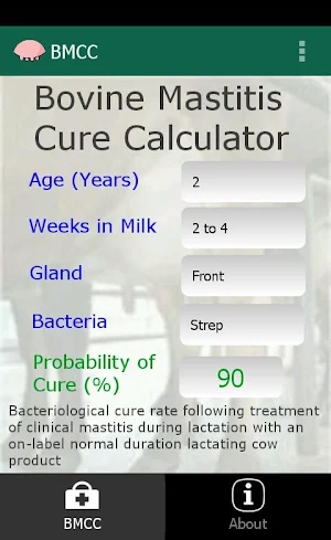 Bovine Mastitis CureCalculator Screenshot 0