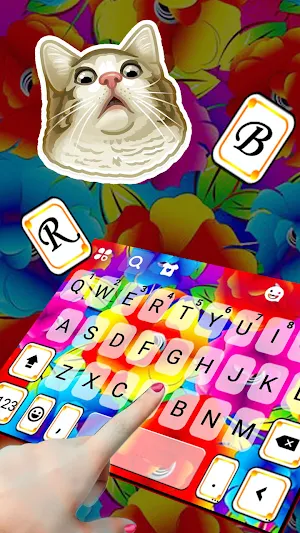 Bright Color Flowers Keyboard Background Screenshot 2