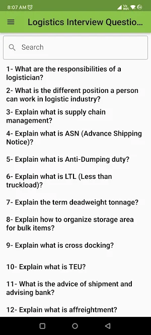 Logistics Interview Question Screenshot 0