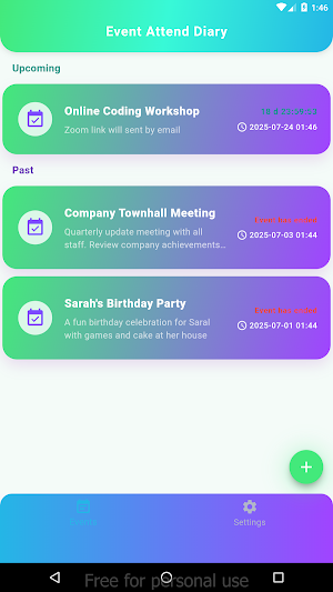 Event Attend Diary screenshot 1