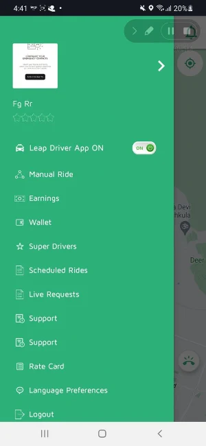 Leap Driver App Screenshot 1