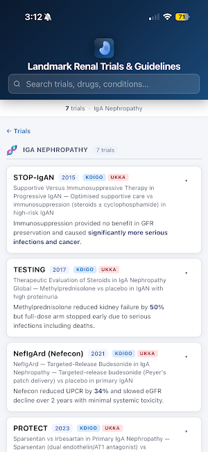 Renal Trials & Guidelines Screenshot 3