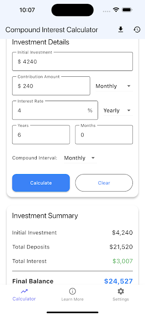 Compound Interest Calculator Screenshot 2