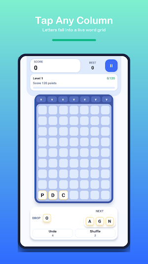 Gravity Crossword: Word Drop Screenshot 1