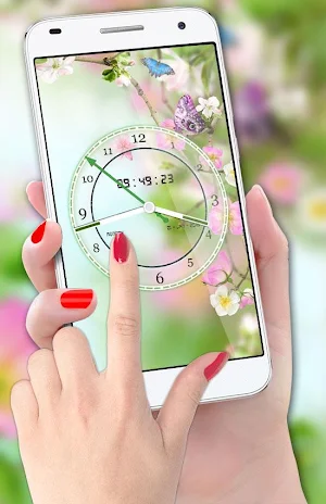 Flower Clock Live Wallpaper 2019: Luxury Watch 3D screenshot 1