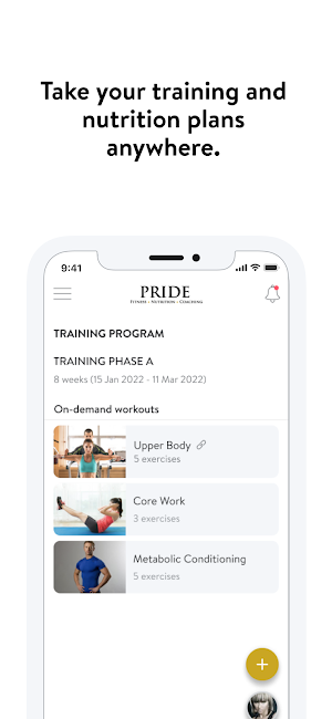 Pride Fitness and Nutrition Screenshot 2