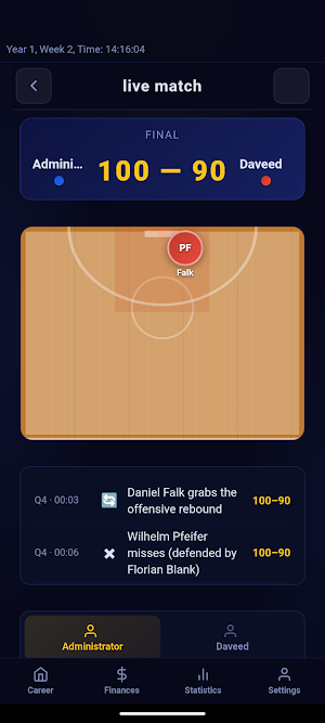 Online Basketball Manager Screenshot 1