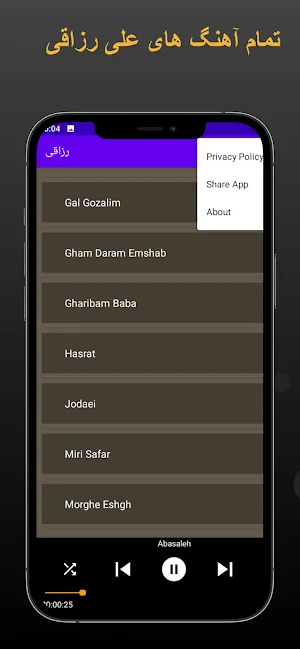 آهنگ های علی رزاقی غمگین Screenshot 2