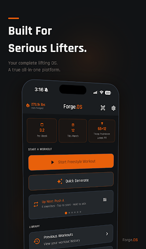 Forge.OS - Gym Log & Planner Screenshot 0