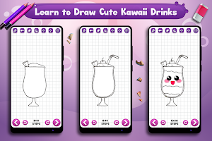 Learn to Draw Cute Drinks & Juices Screenshot 1