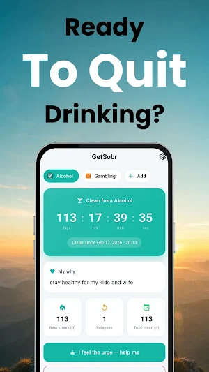 Days Clean Tracker: GetSobr Screenshot 0