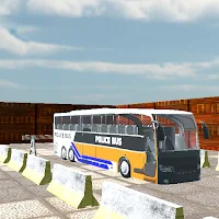Indian police bus parking 3d
